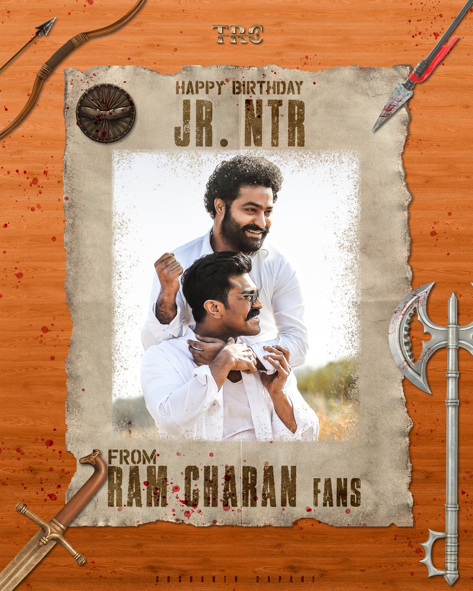 TweetRamCharan's tweet photo. Here's Wishing a Very Happy Birthday to our Bheem @tarak9999, from RAM @AlwaysRamCharan fans ❤️

Best Wishes for #NTRNeel !

#HappyBirthdayNTR https://t.co/uqbSzwqpw6