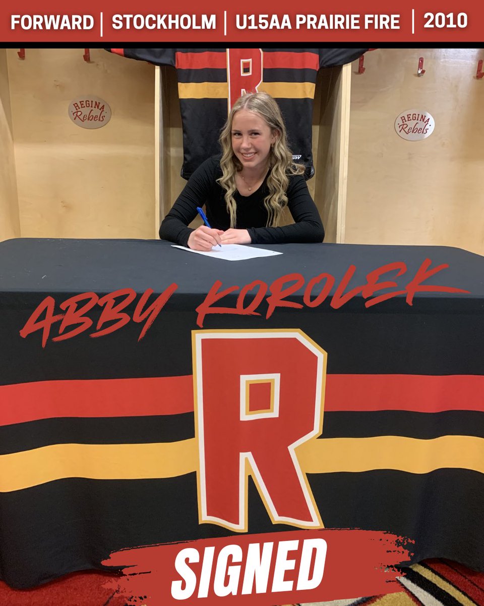 🚨SIGNED🚨The Regina Rebels are excited to announce the signing of 2010 born forward Abby Korolek!