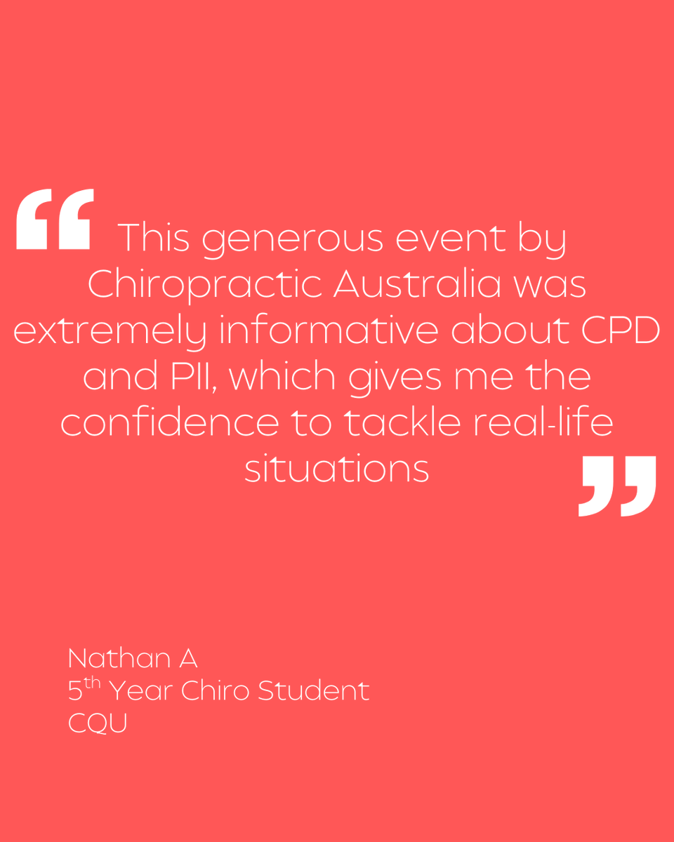 ChiroAustralia's tweet image. Real insights from real students!
CA's recent clinic outreach at CQUniversity Australia  Indooroopilly Chiro Clinic helps future chiropractors feel confident and prepared for practice!
#CAMembers #EarlyCareerChiros #ChiropracticLeadership #CQU #ChiropracticAustralia