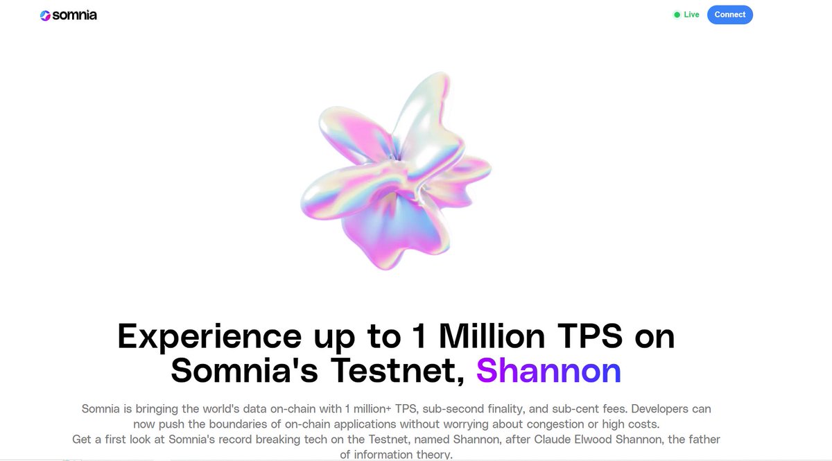 cielairdrop's tweet photo. Experience the future of blockchain with Somnia! Join the Shanon Testnet and witness up to 1M TPS, sub-second finality, and sub-cent fees. Push the boundaries of on-chain apps without worrying about congestion or costs. #Somnia #Shanon #Blockchain #Crypto https://t.co/26Oaf9Yd1p