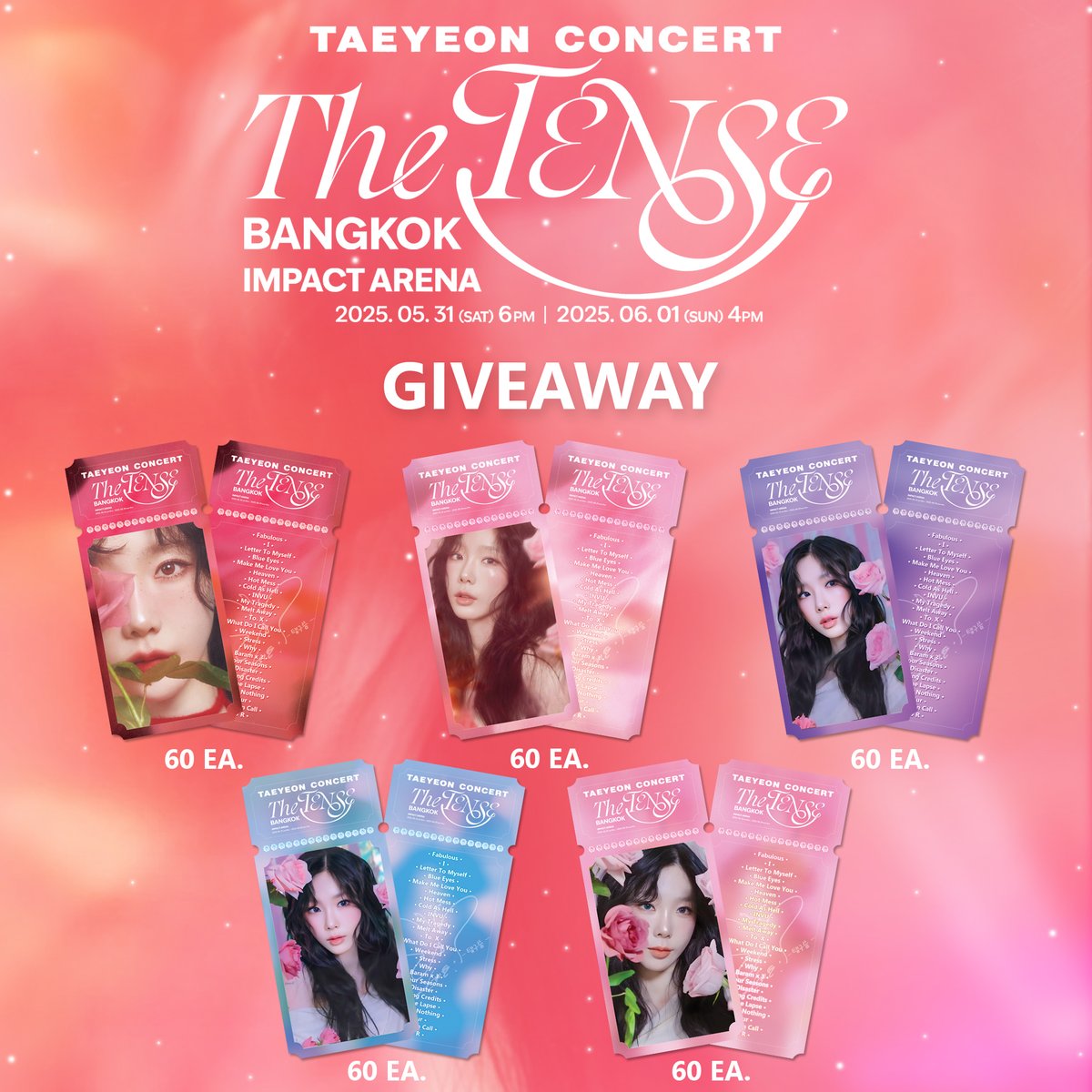 spalmss's tweet photo. 🩷💜 𝗚𝗶𝘃𝗲𝗮𝘄𝗮𝘆  สำหรับ  𝐒💗𝐍𝐄 และแฟนเพลงพี่แททุกท่านที่ไปคอนเสิร์ต💜🩷

𝐈𝐌𝐏𝐀𝐂𝐓 𝐀𝐑𝐄𝐍𝐀
Date : 31 May &amp; 1 June 2025

🎁150 ชิ้น / วัน
📍พิกัดเดี๋ยวแจ้งอีกทีนะฮ๊าาา 

#TAEYEON_TheTENSE_in_BANGKOK 
#태연 #TAEYEON #TAEYEON_TheTENSE https://t.co/inKubzecSA