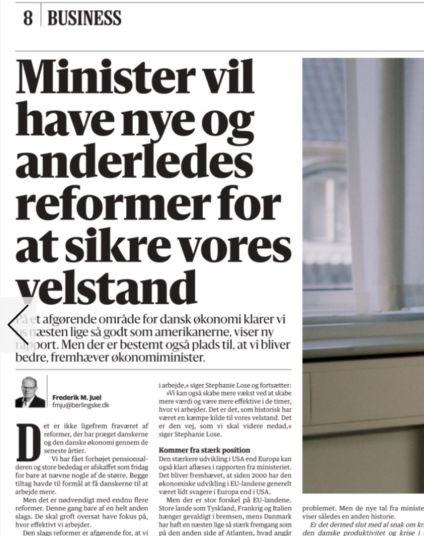 Morten Langager (@mortenlangager) on Twitter photo Det går godt i dansk økonomi nu. Men som <a href="/stephanie_lose/">Stephanie Lose</a> siger her, så er der brug for at vi investerer i fremtiden gennem reformer, hvis de gode tider skal fortsætte. Mindre bøvl for virksomhederne, lavere selskabsskat og bedre adgang til kloge hoveder er vejen frem. Helt enig! Det går godt i dansk økonomi nu. Men som <a href="/stephanie_lose/">Stephanie Lose</a> siger her, så er der brug for at vi investerer i fremtiden gennem reformer, hvis de gode tider skal fortsætte. Mindre bøvl for virksomhederne, lavere selskabsskat og bedre adgang til kloge hoveder er vejen frem. Helt enig!