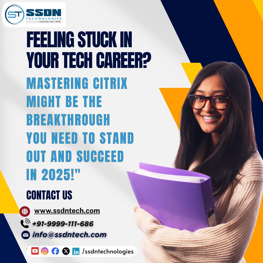 ssdntechnologie's tweet photo. Looking to advance your #IT #career in 2025?
#Citrix skills are in high #demand, and mastering #virtualization #technologies can set you apart in today’s competitive tech landscape.
🌐 https://t.co/ECzweA10HN
info@ssdntech.com | +91-999-911-1686
#Citrix #CitrixCVAD #Training https://t.co/CmUVckLihx