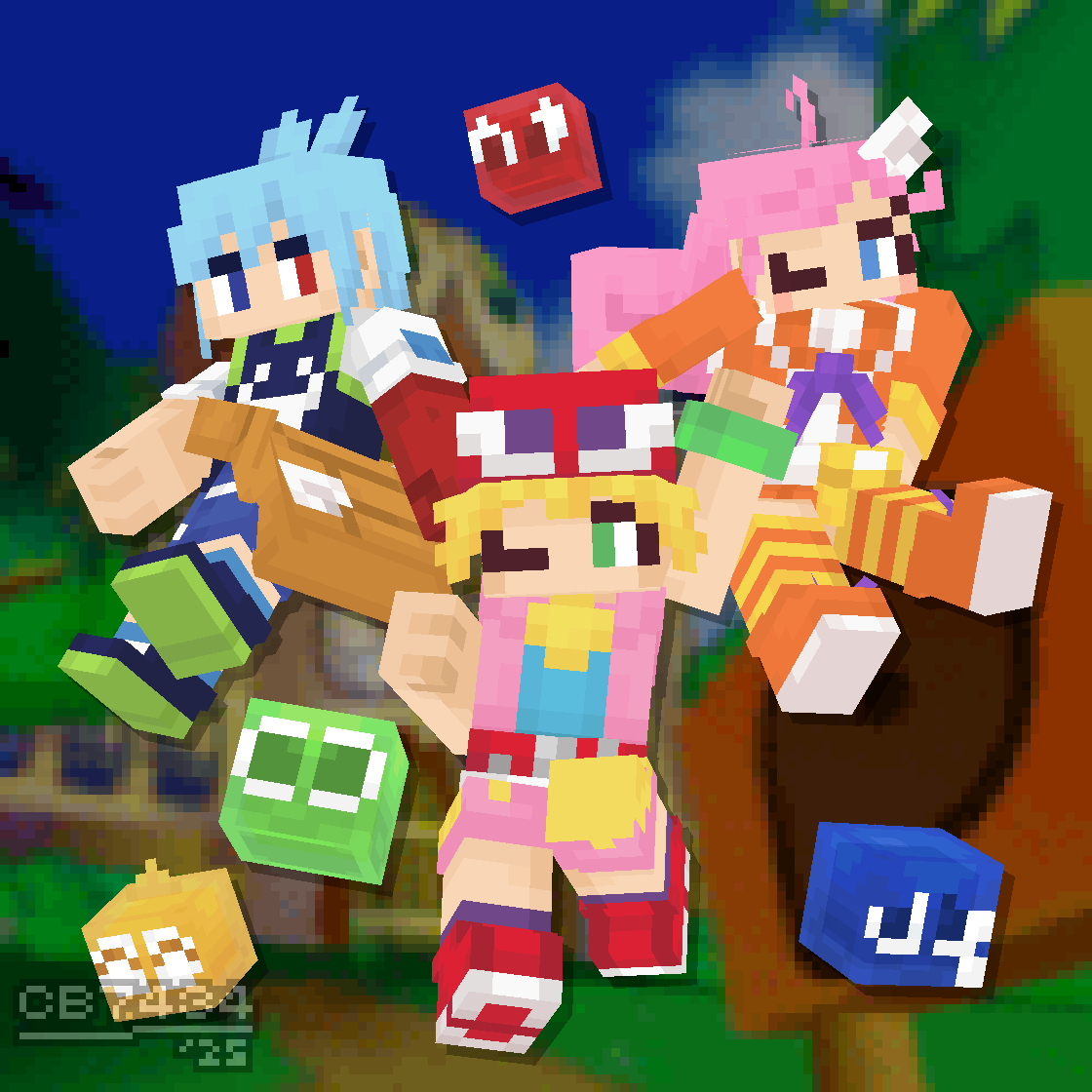 cb7434's tweet image. puyocraft
#puyopuyo #minecraft #blockbench #segafanart