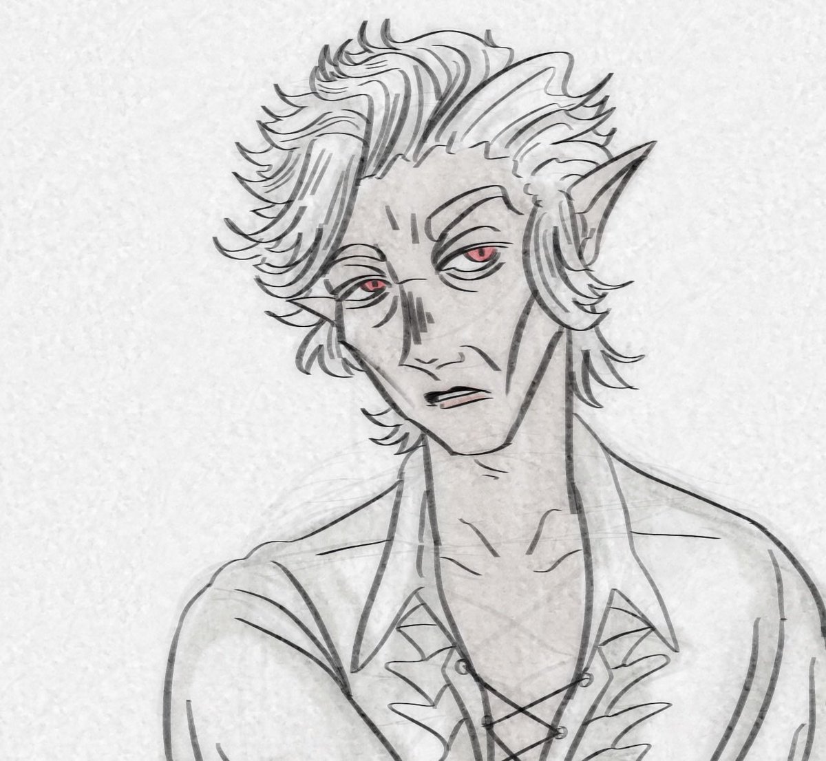 working on a comm still. here are some quick #bg3 sketches

#art #drawing