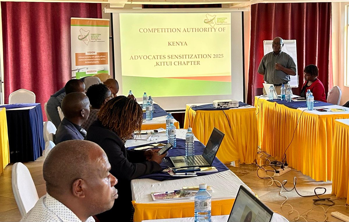 LawSocietyofKe's tweet photo. The Law Society of Kenya (LSK) in partnership with the @CAK_Kenya has kicked off a series of Sensitisation Forums for Advocates from Monday, 19th to Friday 23rd May 2025. 
The Advocates Sensitisation on Competition Law & Policy Forums are in Mombasa, Malindi, Kwale, Kitui, Kajiado and Machakos.
The topics to be covered by experts from the Competition Authority of Kenya include Goals of Competition Law/Policy, Merger Review Process & Threshold, Investigating Anti-Competitive Practices and Understanding the Scope of Market Inquiries.
The event which is free attracts 1 CPD Unit to each participant.

#CompetitionLaw