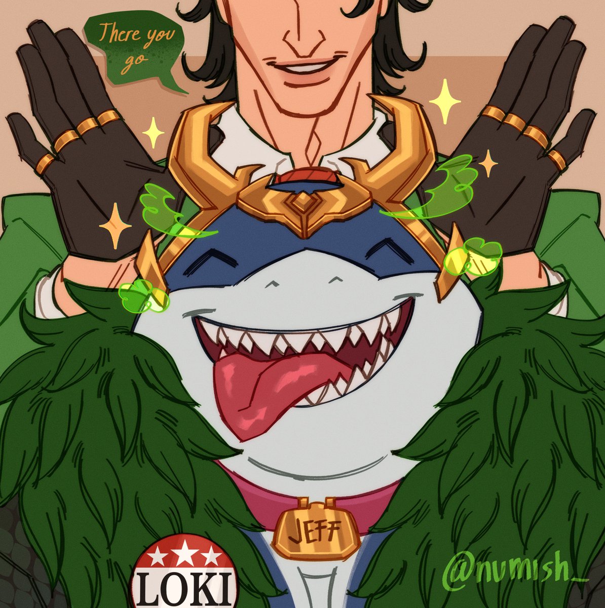 Numishi1's tweet image. The new president 🦈
#MarvelRivals #MarvelRivalsfanart #loki #jefftheshark