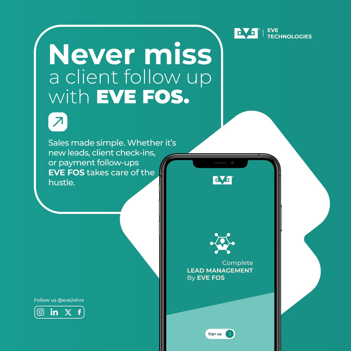 EveTechofficial's tweet image. Never let a client slip through the cracks.
With EVE FOS, manage, track, and convert prospects faster than ever.

🔗 Visit eve24hrs.com to learn more.

#evefos #salesautomation #clientmanagement #SmartSelling #evetechnologies