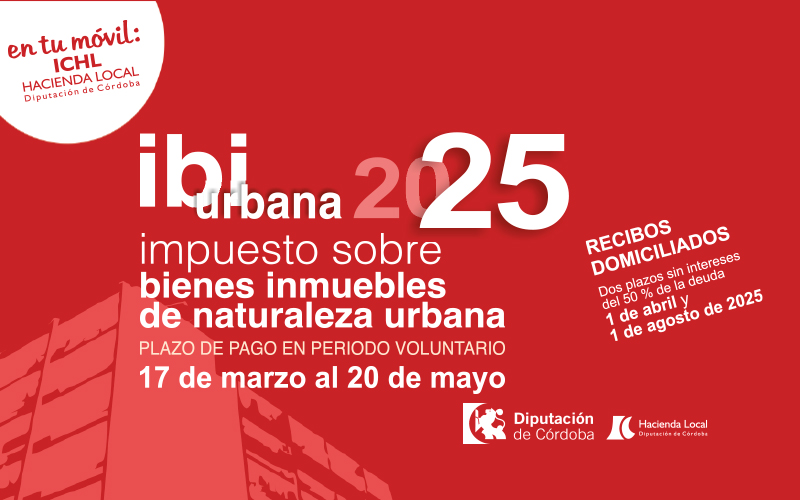 Instituto de Cooperación con la Hacienda Local (@ichaciendalocal) on Twitter photo 🔔 ¡Atención!🔔
📅 Hoy finaliza el periodo de pago en voluntaria del Impuesto sobre Bienes Inmuebles de naturaleza urbana 2025 (#IBIUrbana).
¡Evite recargos y no lo deje pasar!
☎️ 957498283
💻 bit.ly/3FkYohH
<a href="/dipucordoba/">Diputación de Córdoba</a> 🔔 ¡Atención!🔔
📅 Hoy finaliza el periodo de pago en voluntaria del Impuesto sobre Bienes Inmuebles de naturaleza urbana 2025 (#IBIUrbana).
¡Evite recargos y no lo deje pasar!
☎️ 957498283
💻 bit.ly/3FkYohH
<a href="/dipucordoba/">Diputación de Córdoba</a>
