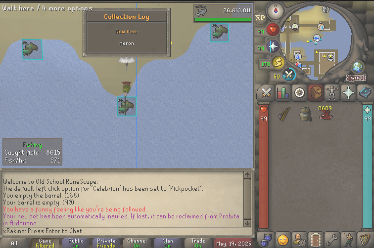 Pet #14 - Heron at 26.6m xp

Shoutout to diabolic worms