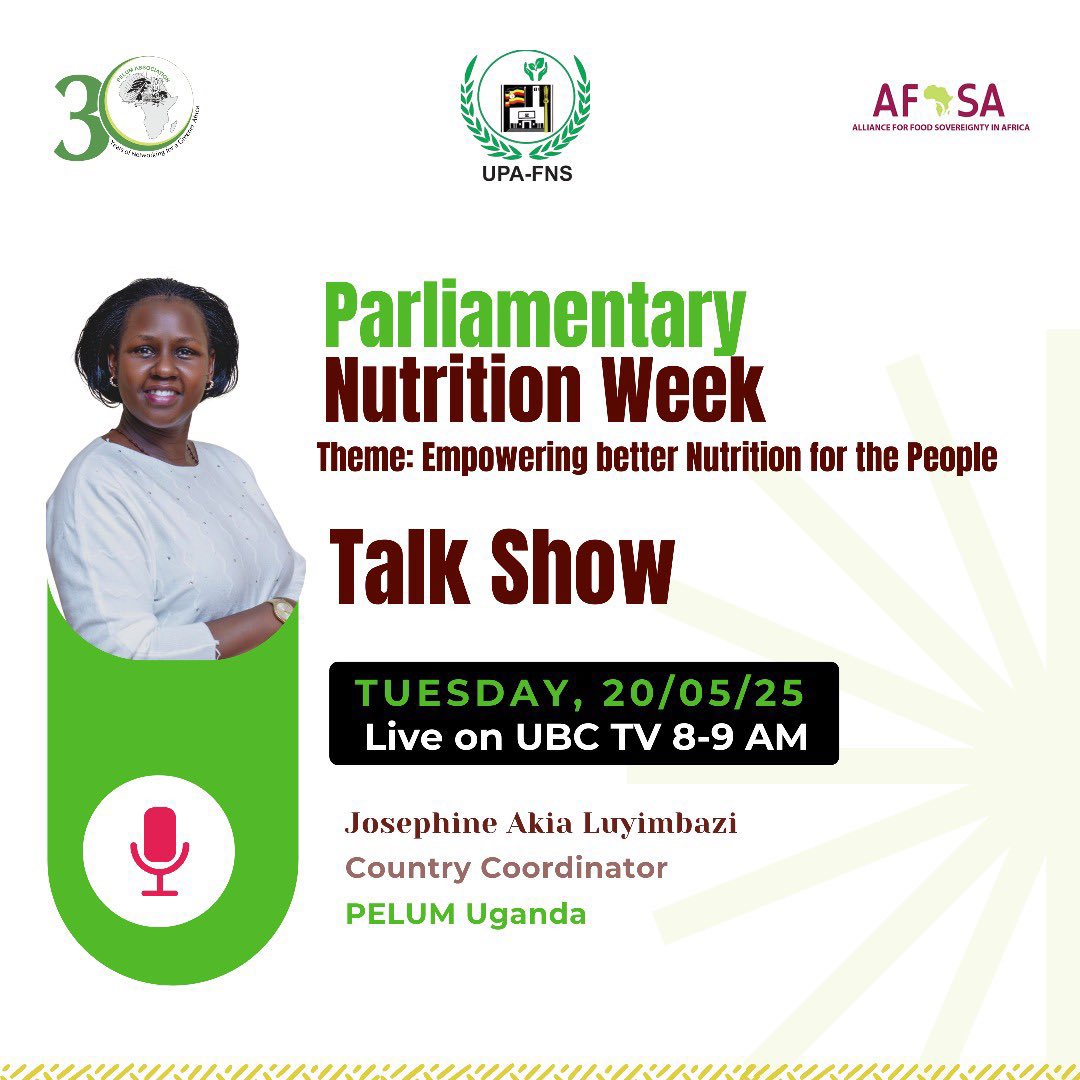 MAbubanks's tweet photo. 📺 Happening Now Tune in to @ubctvuganda for a powerful conversation on Uganda’s complex food systems and their role in achieving optimal nutrition, health & sustainable development.
@pelum_uganda is live for #ParliamentNutritionWeek 8–9AM
#NutritionMatters #FoodSystemsUG https://t.co/sovqxAus08
