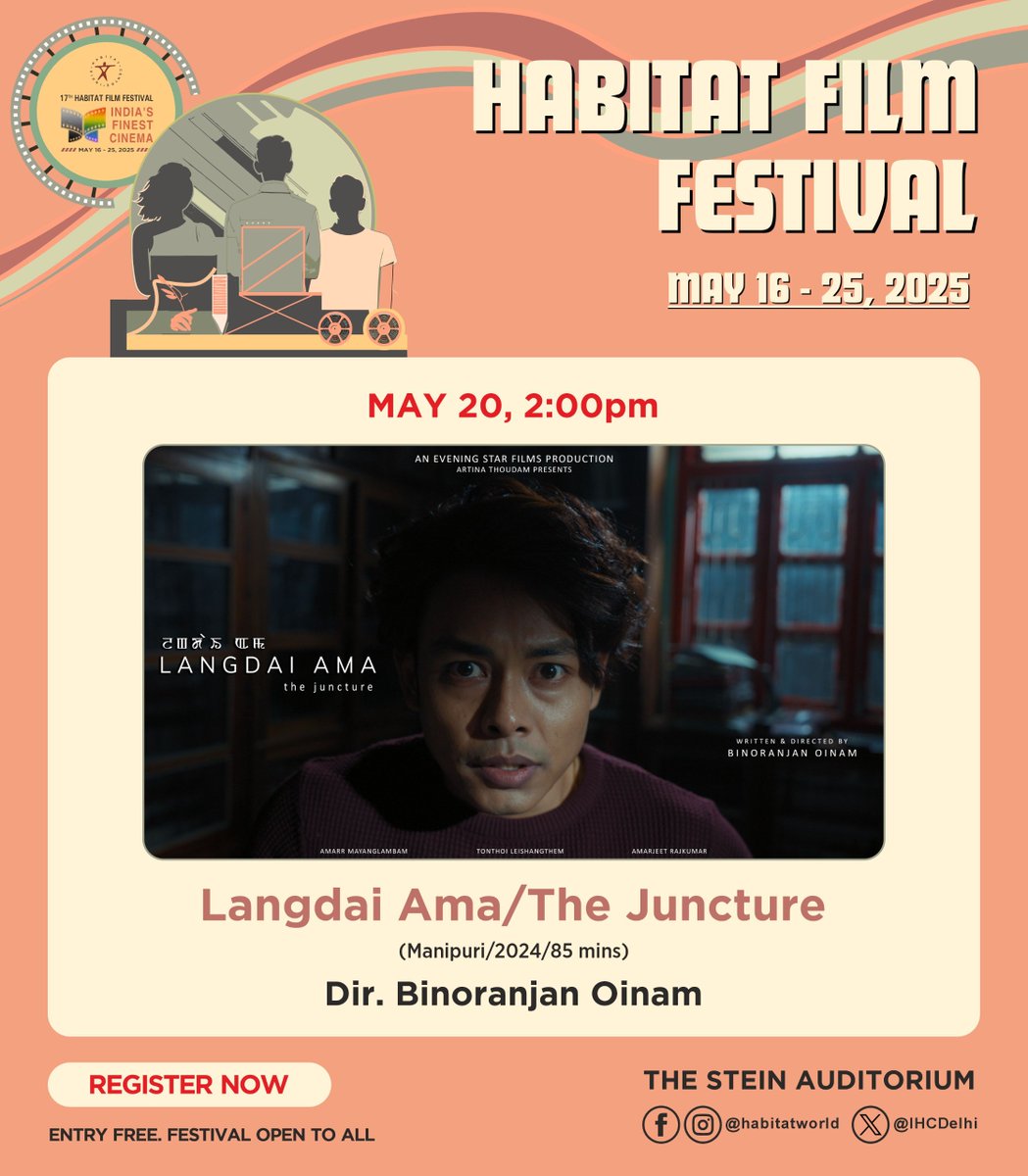 WCAPostStudio's tweet photo. Film Langdai Ama / The Juncture premier in Habitat Film Festival at @HabitatWorld, India Habitat Centre
on 20th May at 2:00PM

Color Graded &amp; Sound Mix-Mastering by @WCAPostStudio  
Congo to the whole team, Director Binoranjan Oinam, Producer Reshi. https://t.co/KbgqZDv804