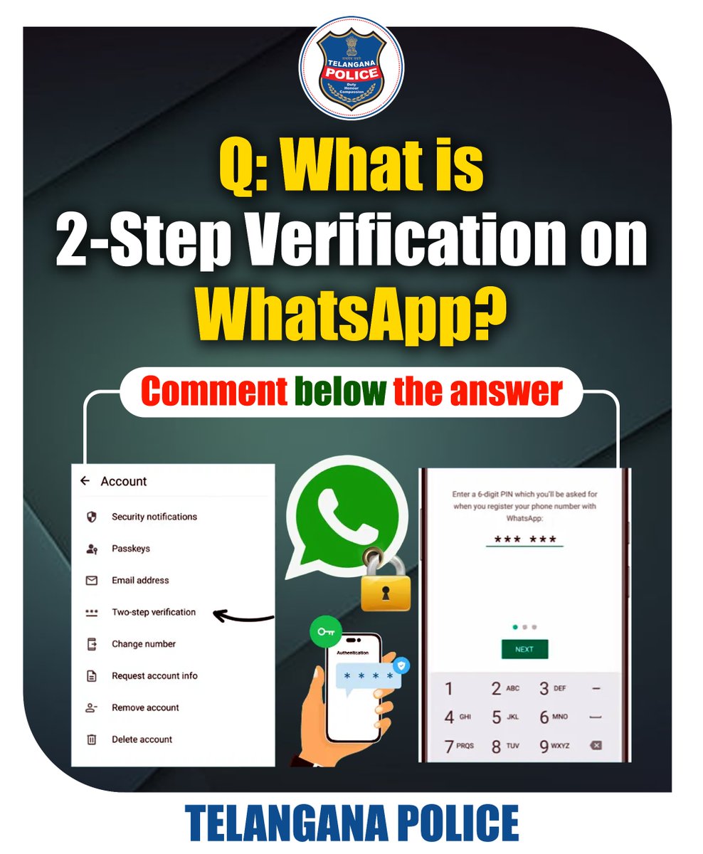 TelanganaCOPs's tweet image. How much do you really know about WhatsApp’s hidden security gems?
Drop your answer in the comments!

#WhatsAppTips #CyberQuiz #TelanganaPolice