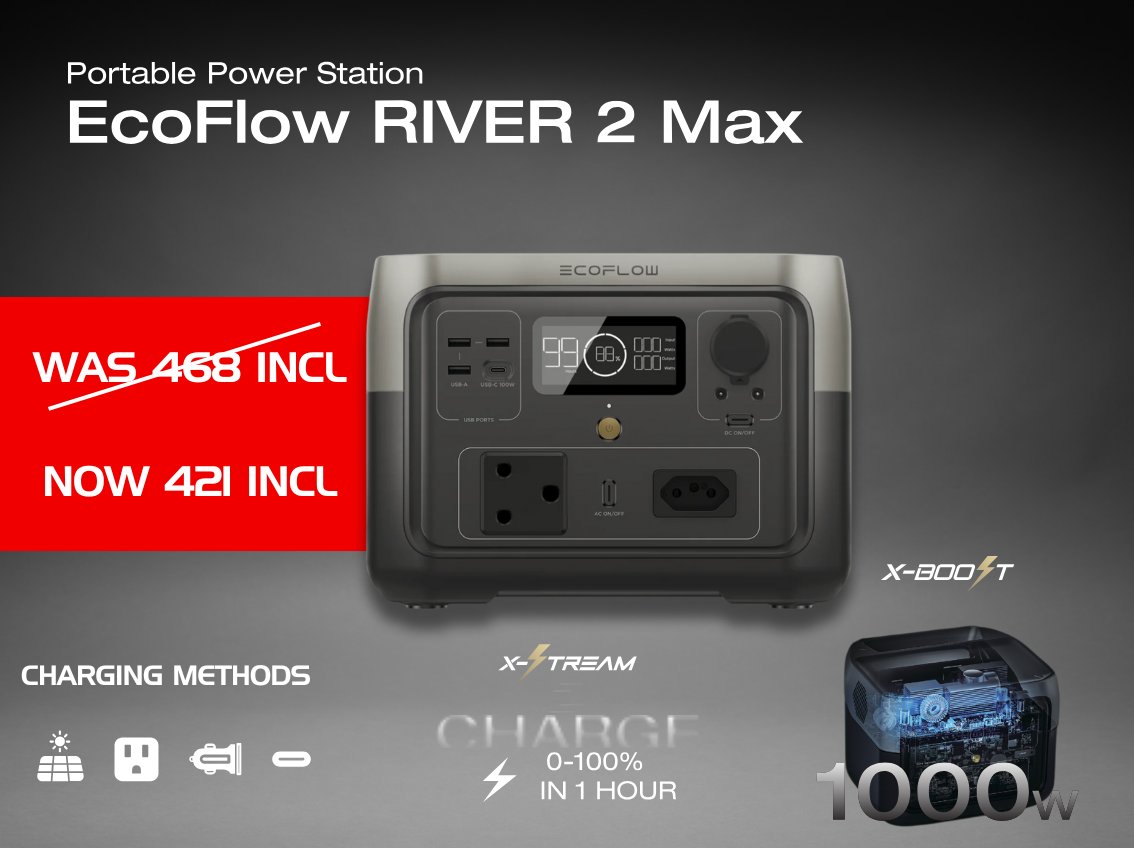 DriptechI's tweet image. DripTech Turns 30! 

EcoFlow portable power stations are on special this month! 
From road trips to farms — power phones, fridges, tools &amp;amp; more.

-River 2 Max: $421
-Delta 2: $859
-Delta 2 Max: $1,196
-Extra Battery Delta 2: $493

#DripTech30Years #EcoFlowSpecial #PowerAnywhere