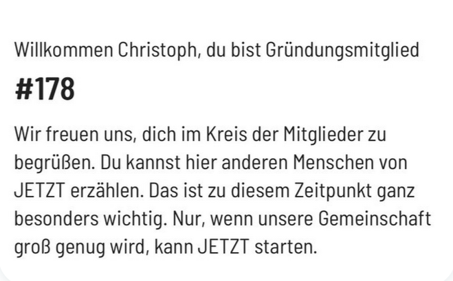 Weil neben freien Wahlen und einer unabhängigen Justiz  Qualitätsmedien die unabdingbaren Säulen einer Demokratie sind, bin ich jetzt #178 von hoffentlich bald 5000, damit dieses Medium starten kann.
Bitte auch unterstützen!
Hier entlang: jetzt.at
Please RT!