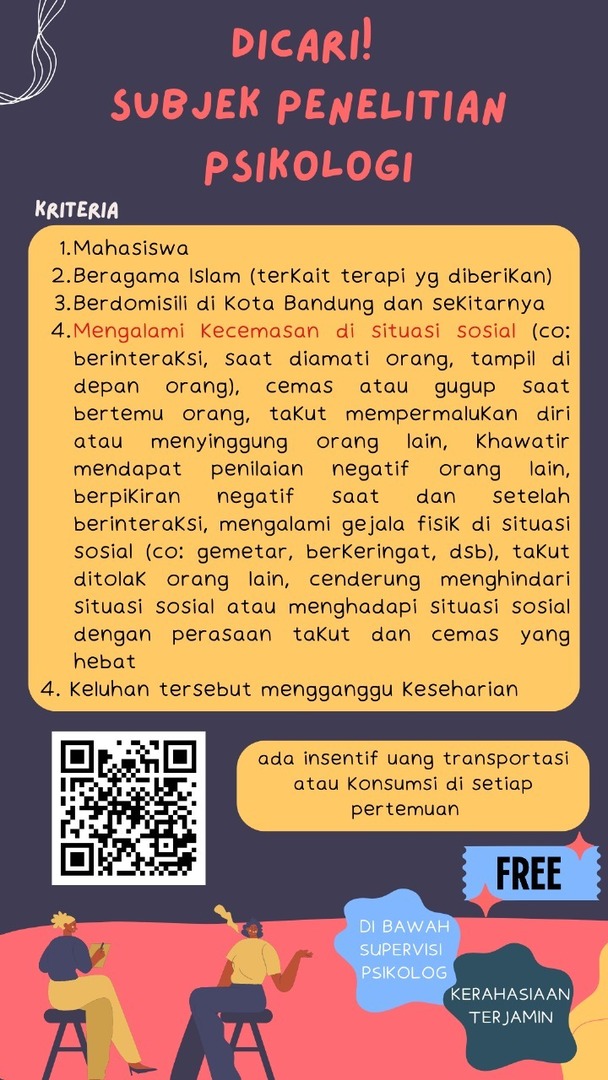 Hi Daks saya sedang mencari partisipan penelitian untuk tesis saya. Apabila kamu memenuhi kriteria dan bersedia mengikuti penelitian ini, silakan isi formnya yaa. Terima kasih!