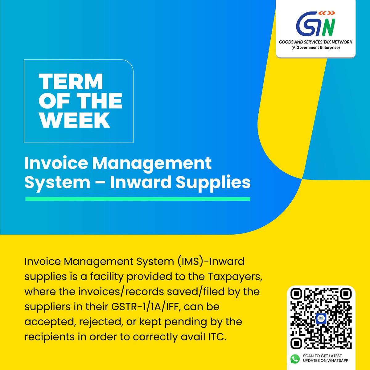 GST Tech (@infosys_gstn) on Twitter photo ๐๐๐ซ๐ฆ ๐จ๐ ๐ญ๐ก๐ ๐ฐ๐๐๐ค- ๐๐ง๐ฏ๐จ๐ข๐๐ ๐๐๐ง๐๐ ๐๐ฆ๐๐ง๐ญ ๐๐ฒ๐ฌ๐ญ๐๐ฆ (๐๐๐) - ๐๐ง๐ฐ๐๐ซ๐ ๐๐ฎ๐ฉ๐ฉ๐ฅ๐ข๐๐ฌ
#GSTN #IMS #Inwardsupply #EaseOfDoingBusiness #GSTUpdates #GSTInsights #GSTSimplified #GSTImpact #GSTAwareness #BillingSimplified ๐๐๐ซ๐ฆ ๐จ๐ ๐ญ๐ก๐ ๐ฐ๐๐๐ค- ๐๐ง๐ฏ๐จ๐ข๐๐ ๐๐๐ง๐๐ ๐๐ฆ๐๐ง๐ญ ๐๐ฒ๐ฌ๐ญ๐๐ฆ (๐๐๐) - ๐๐ง๐ฐ๐๐ซ๐ ๐๐ฎ๐ฉ๐ฉ๐ฅ๐ข๐๐ฌ
#GSTN #IMS #Inwardsupply #EaseOfDoingBusiness #GSTUpdates #GSTInsights #GSTSimplified #GSTImpact #GSTAwareness #BillingSimplified