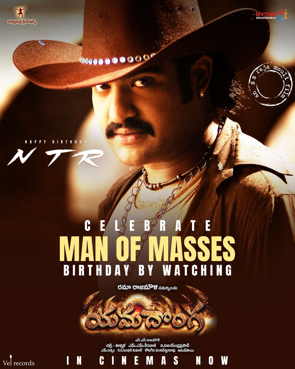 Mythri Movie Distributors LLP (@mythrirelease) on Twitter photo The birthday of MAN OF MASSES calls for a MASSIVE celebration 💥💥
Celebrate this special day with #Yamadonga on the big screens ❤🔥
Book tickets for #Yamadonga4K now!
🎟️ in.bookmyshow.com/movies/yamadon…
🎟️ link.district.in/DSTRKT/phyamad…
Release by <a href="/MythriRelease/">Mythri Movie Distributors LLP</a>
MAN OF MASSES <a href="/tarak9999/">Jr NTR</a> The birthday of MAN OF MASSES calls for a MASSIVE celebration 💥💥
Celebrate this special day with #Yamadonga on the big screens ❤🔥
Book tickets for #Yamadonga4K now!
🎟️ in.bookmyshow.com/movies/yamadon…
🎟️ link.district.in/DSTRKT/phyamad…
Release by <a href="/MythriRelease/">Mythri Movie Distributors LLP</a>
MAN OF MASSES <a href="/tarak9999/">Jr NTR</a>