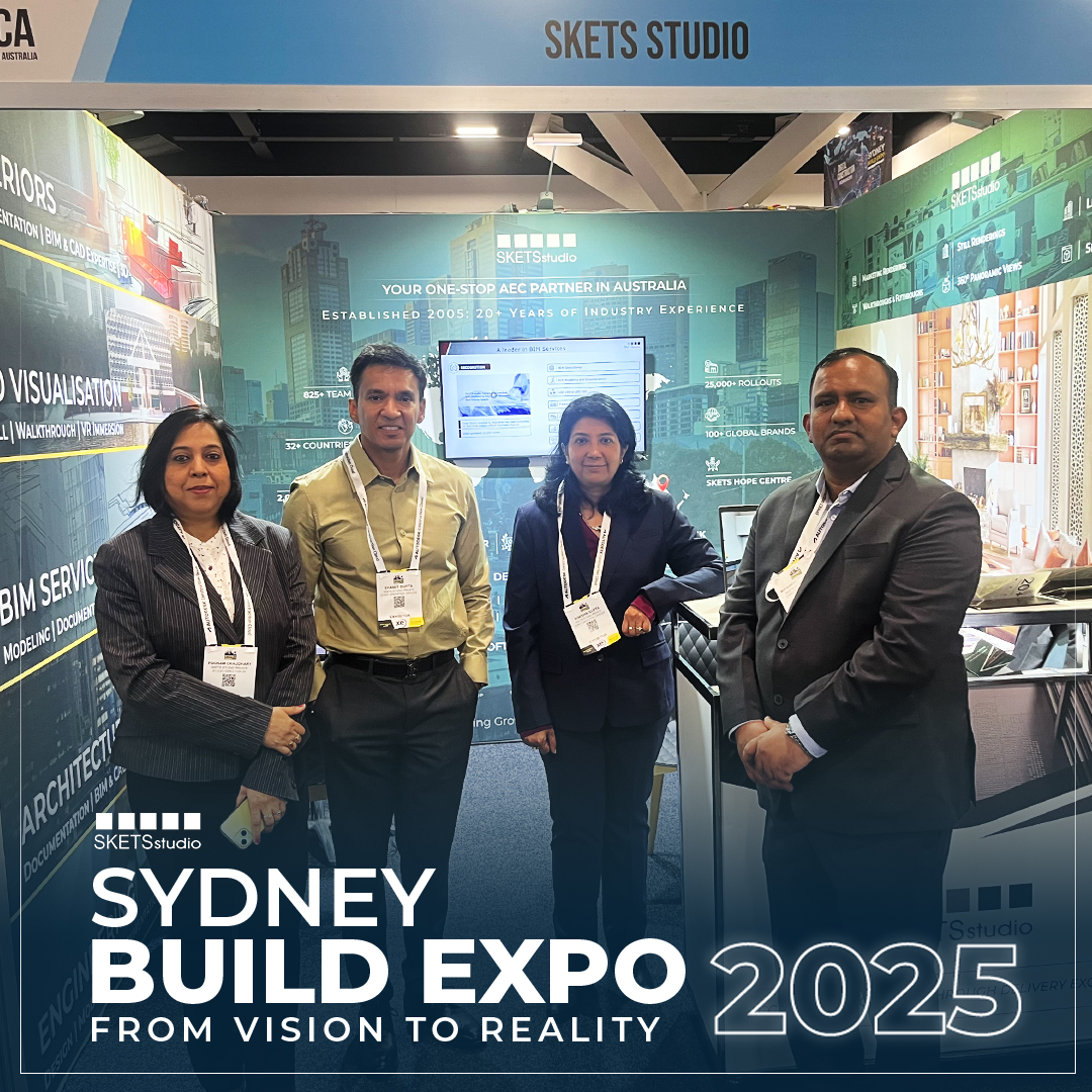 SketsStudio's tweet image. Recently, #SKETSStudio’s leadership team, including CEO Ms. Nimisha Bansal, COO Mr. Shamit Gupta &amp;amp; our SDs made a strong impression at @SydneyBuildExpo 2025.
These candid moments reflect our deep engagement with the Australian AEC fraternity.
#SydneyBuild #SydneyBuildExpo