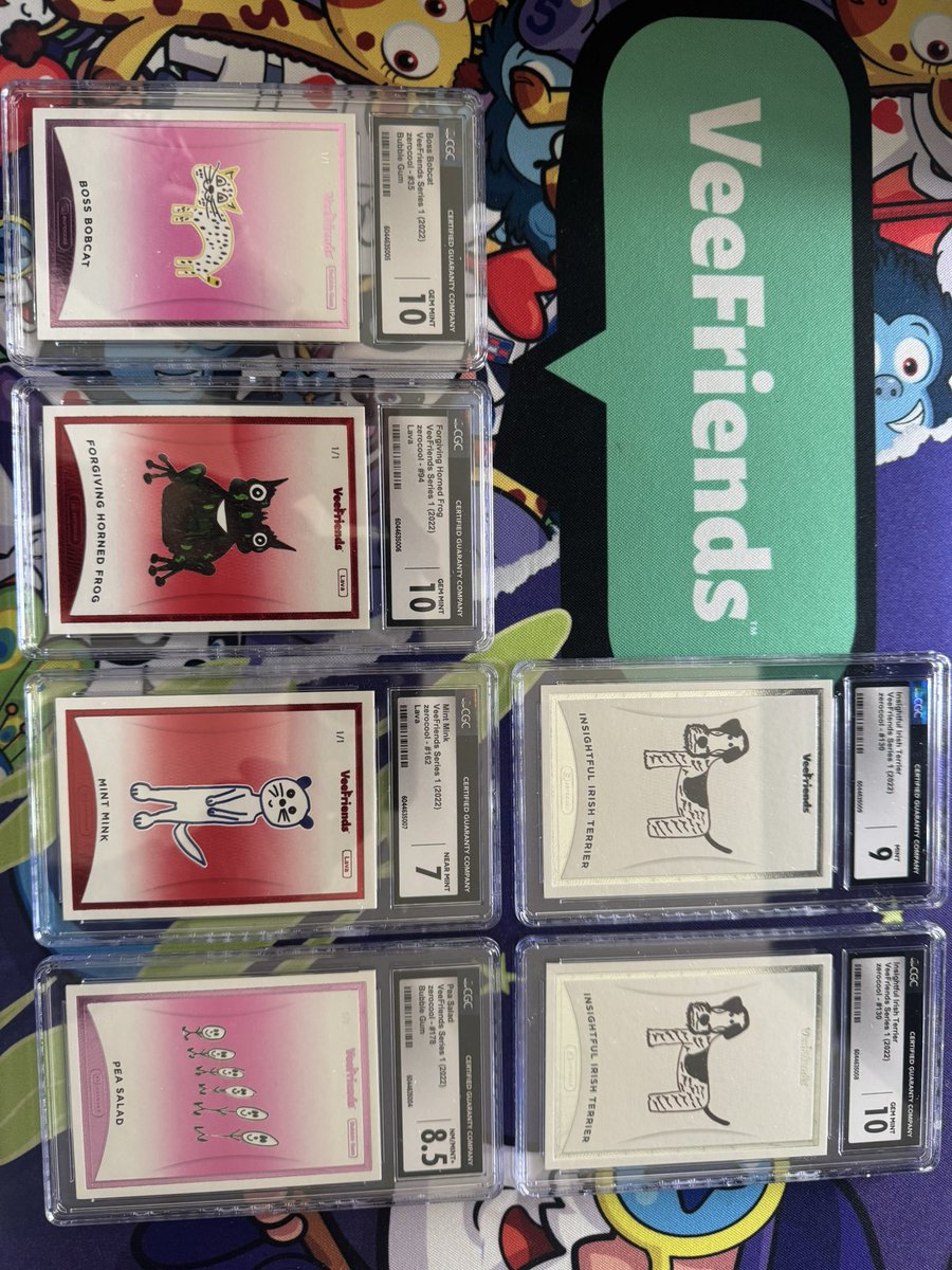 For sale! Open to offers, Dm me 

Zerocool Series 1 

1/1 Gem mint 10’s :  $2500 
1/1 Pea salad 8.5  : $1500 
1/1 Mint Mink  7  :  $ 900
Core Irish Terrier Gem mint 10 :$500
Core Irish Terrier 9 : $375