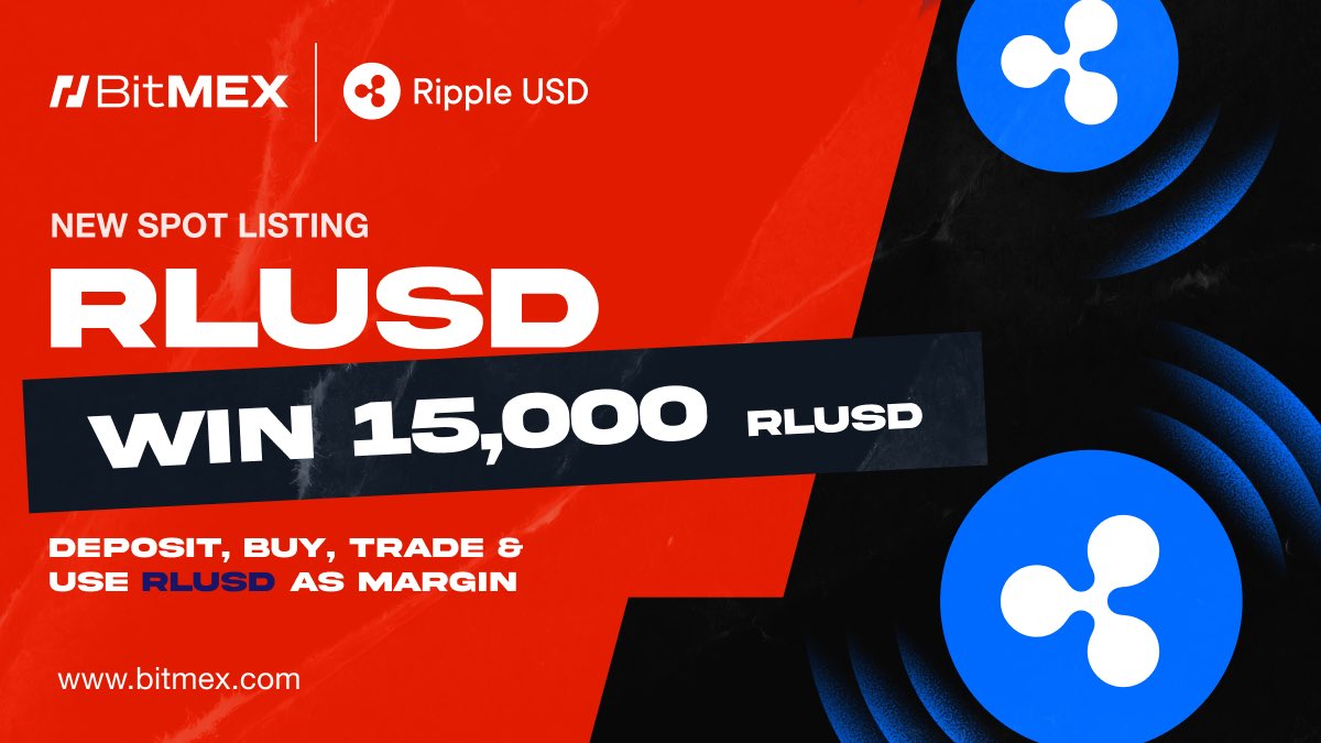 🚨BREAKING: <a href="/BitMEX/">BitMEX</a> just listed $RLUSD! Users can deposit, buy and trade $RLUSD. Starting on May, 20 at 04:00 UTC! #XRP