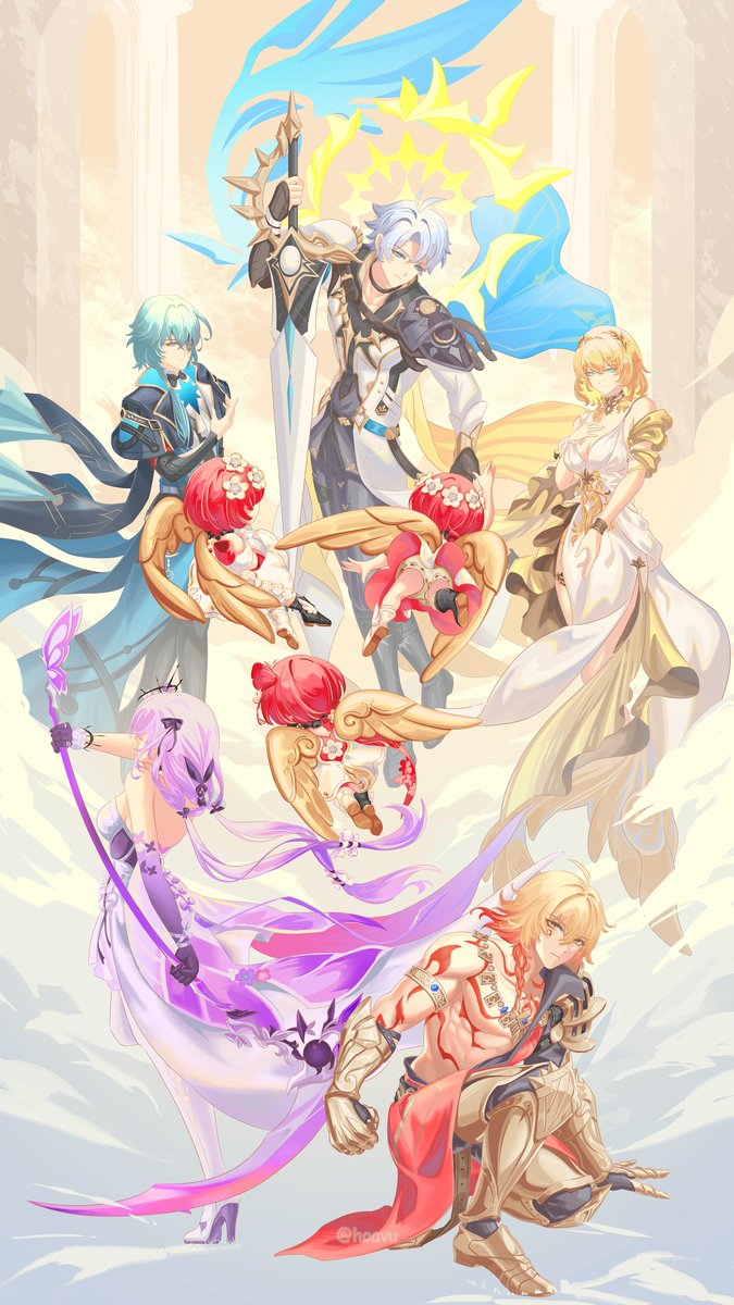 Hoavu_u's tweet image. #HonkaiStarRail #Phainon #Mydei #Anaxa  #Aglaea #Castorice #Tribbie