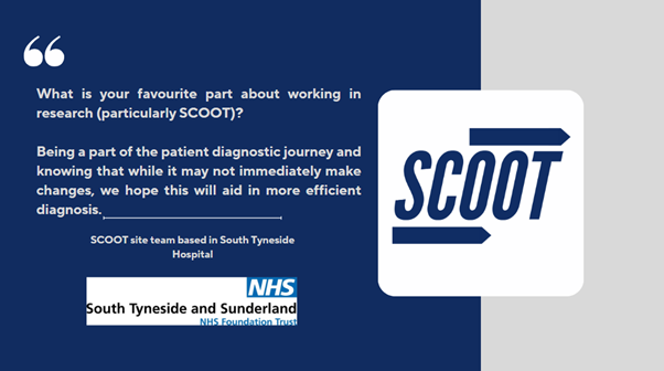 The SCOOT study is aiming to improve early diagnosis of lung cancer. The SCOOT site team based in South Tyneside hospital speak on what this study means to them.
Find out more here: oncology.ox.ac.uk/clinical-trial…
#earlydetection #ClinicalTrialsDay #CTD2025 <a href="/STSFTrust/">South Tyneside and Sunderland NHS Foundation Trust</a> <a href="/LungHealthCheck/">Leeds Lung Health Check</a>