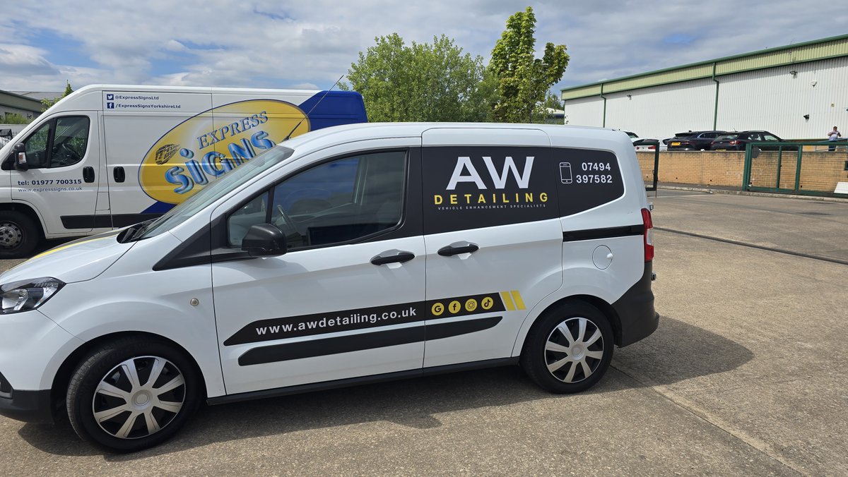 ExpressSignsLtd's tweet photo. Matt laminated panel-fill graphics and striping for AW Detailing's van. Sleek, stylish and professional. Get in touch today and see what we can do for your vehicle! https://t.co/IXB82rxDUM