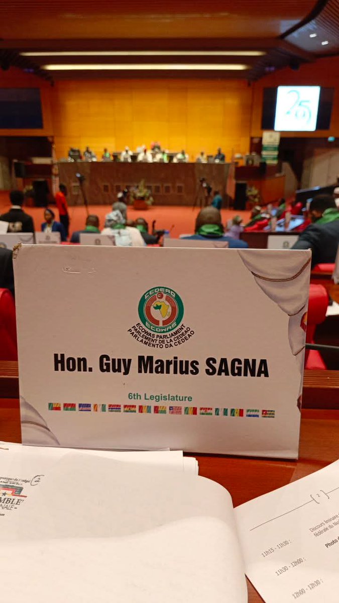 Depuis quelques jours je suis à Abuja à la République fédérale du Nigéria pour la première session ordinaire du parlement de la CEDEAO au titre de l'année 2025. 
GMS,