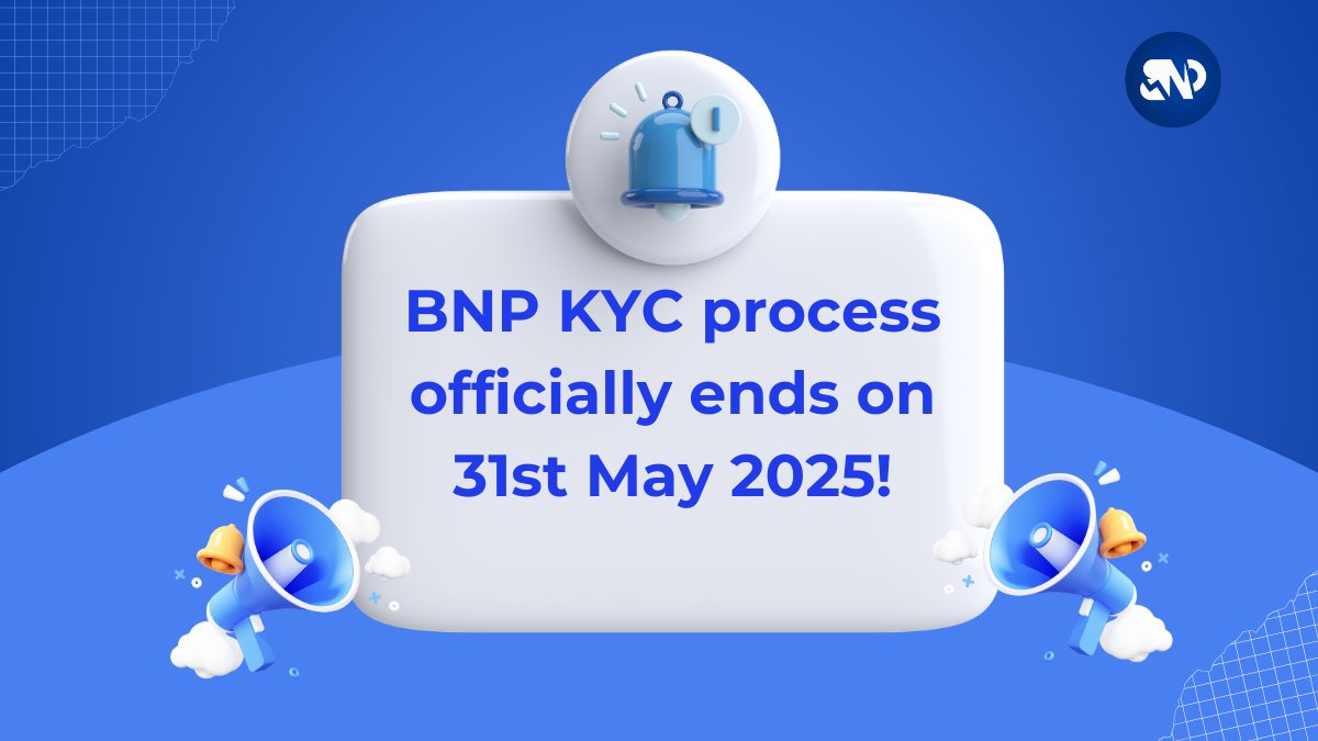 🔒 BNP KYC ENDS 31 MAY 2025
Complete your KYC now to unlock future rewards, token utilities, and stay fully verified in the BNP ecosystem.
⏰ Deadline: 31st May 2025
✅ Don’t miss your chance – Verify Today!

#BNP #KYCDeadline #CryptoAlert #BNPUpdate #Web3Ready
