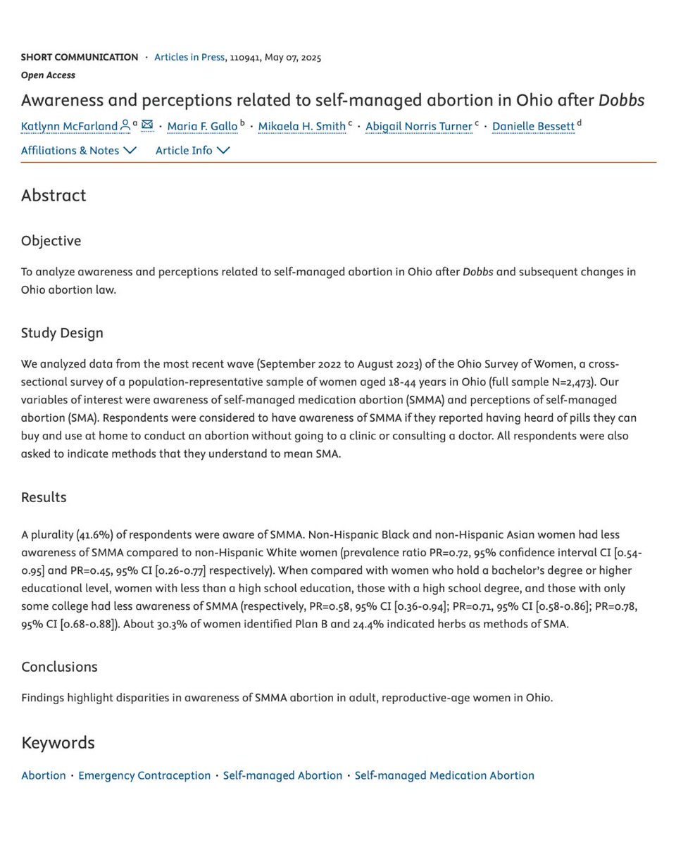 Contraception (@contraceptionjl) on Twitter photo 🚨 As Ohio’s abortion laws tighten, most women still don’t know what their options really are.
Only 42% of women aged 18–44 were aware of self-managed medication abortion—and misinformation is widespread. 30% of women think Plan B (emergency contraception) is a method of 🚨 As Ohio’s abortion laws tighten, most women still don’t know what their options really are.
Only 42% of women aged 18–44 were aware of self-managed medication abortion—and misinformation is widespread. 30% of women think Plan B (emergency contraception) is a method of