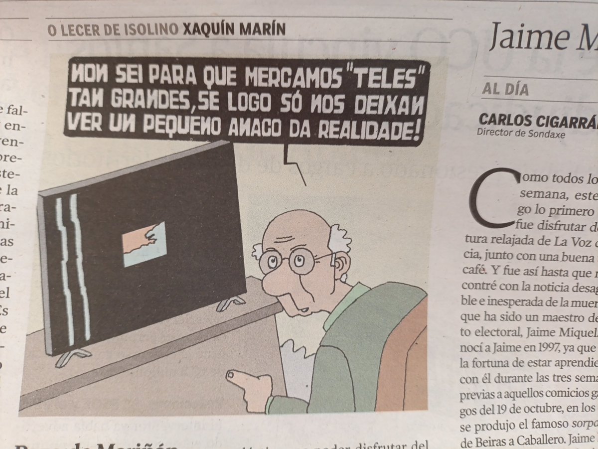 Xaquín Marín na Voz de Galicia hoxe. Sempre tan acertado.