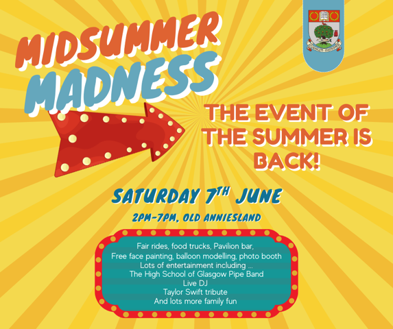 HSofG's tweet photo. 📣 There's now less than one week to go before Midsummer Madness returns to Old Anniesland!
📌 If you haven't secured your ticket yet, don't fret as there's still time to do so: https://t.co/kmhlpFjk3J.
#HSOGCommunity #HSOGMidsummerMadness https://t.co/z4vDbrdAc5