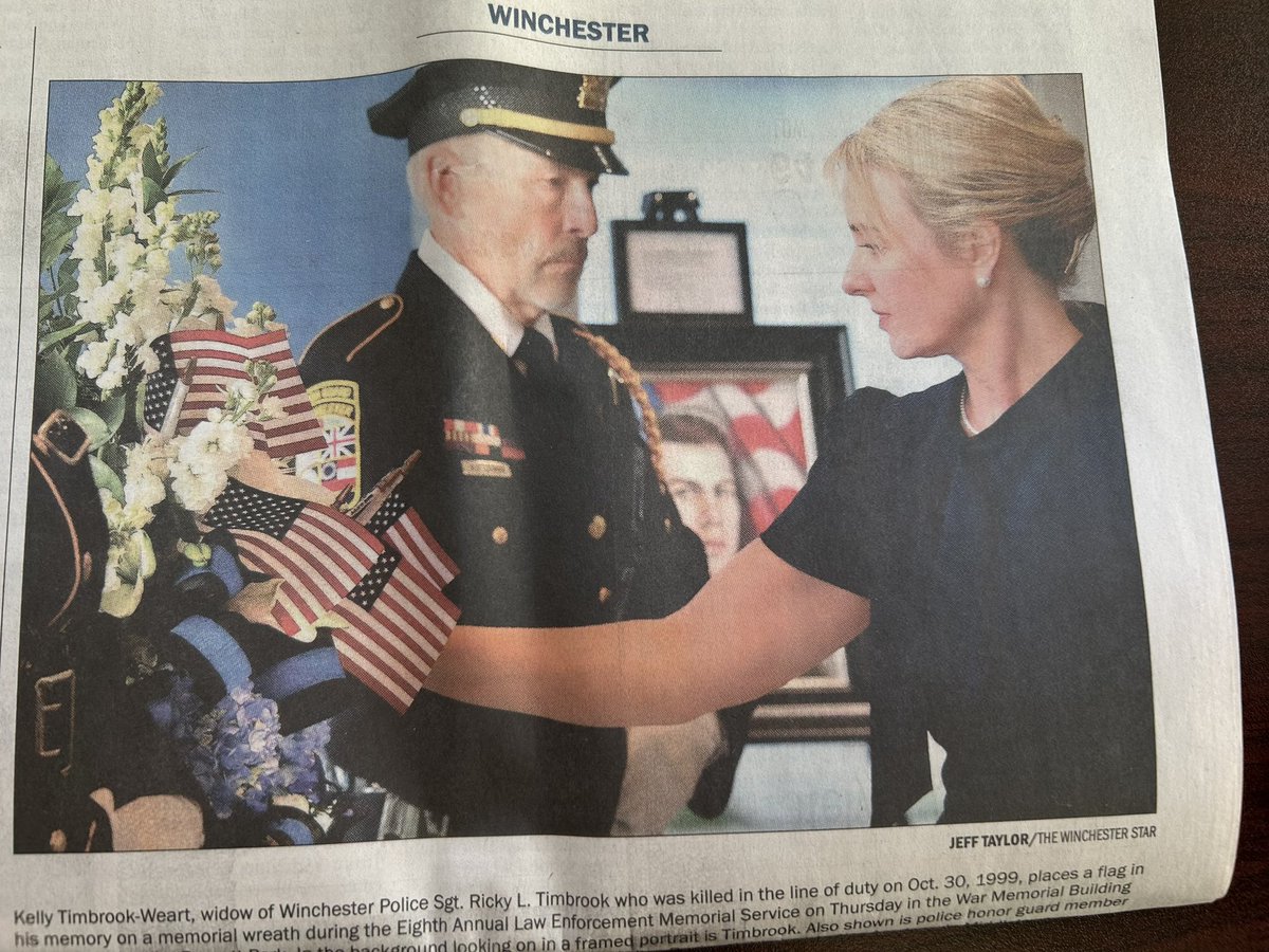 sc22657's tweet photo. @timkaine I hope this image haunts you. Never forget when you tried to protect a cop killer who left a pregnant woman a single mom. https://t.co/MiIUbJEdfM