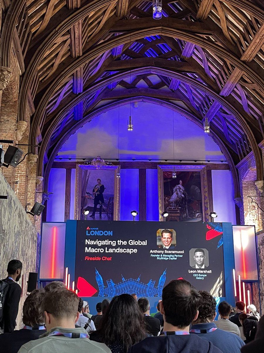 Galaxy’s <a href="/LeonWMarshall/">Leon Marshall</a> and Skybridge’s <a href="/Scaramucci/">Anthony Scaramucci</a> at <a href="/avax/">Avalanche🔺</a> summit London 🔺Full house for the All Star lineup