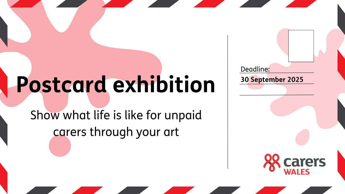Carers UK (@carersuk) on Twitter photo To recognise our 60th anniversary this year, <a href="/CarersWales/">Carers Wales</a> is holding a postcard art exhibition!
Carers from all over the UK can get involved and create art to highlight what life is really like for carers.
Find out how to get involved here: carersuk.org/wales/get-invo… To recognise our 60th anniversary this year, <a href="/CarersWales/">Carers Wales</a> is holding a postcard art exhibition!
Carers from all over the UK can get involved and create art to highlight what life is really like for carers.
Find out how to get involved here: carersuk.org/wales/get-invo…