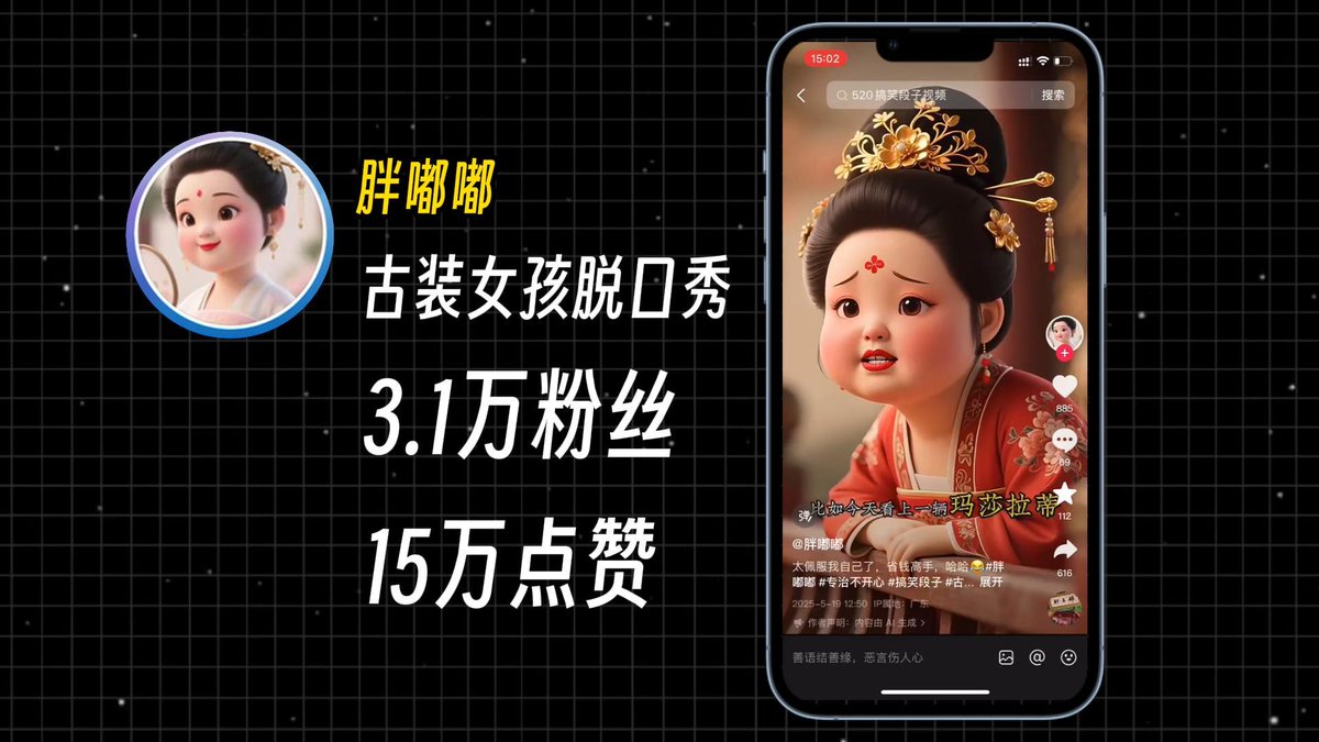aigcchu's tweet photo. 用AI自媒体起号永不过时，这个古装脱口秀账号不到20个视频就收获了3.1万粉丝和15万点赞。创意+执行力值得学习。
制作方法教程拆解如下👇👇👇👇 https://t.co/1ezD9DcKeG