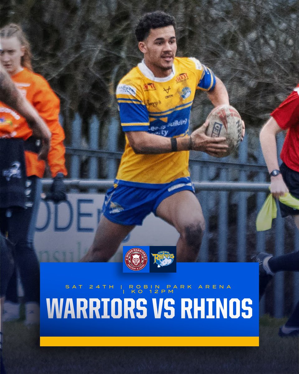 leedsrhinos's tweet photo. Back to Reserves action this week! 🫡
@WiganWarriorsRL awaits Chev Walker's side this Saturday at Robin Park Arena on Saturday.

PREVIEW ➡️https://t.co/ZQK3IpgkIM https://t.co/K19cAWlAtj