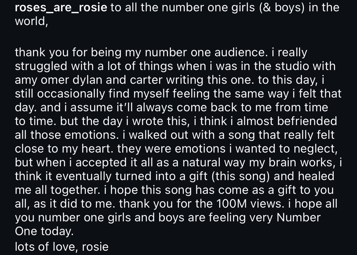 ROSÉ IG UPDATE FOR 100M NUMBER ONE GIRL 🥹🤍