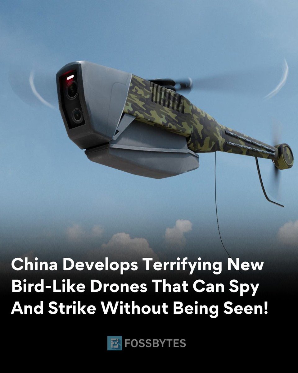 CyberpunkTTRPG's tweet image. China Develops Terrifying New Bird Like Drones That Can Spy And Strike Without Being Seen #Drones #SpyTech #AttackDrone #Cyberpunk #TTRPG #RPG