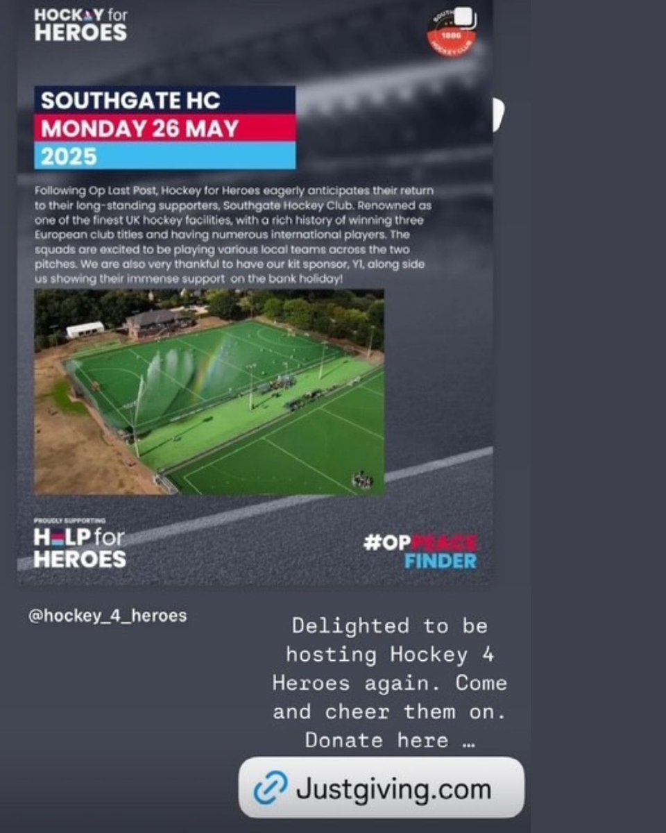 Hockey For Heroes

Bank Holiday Monday 26th May from 11.00am
@southgatehockeycentre

<a href="/hockey_4_heroes/">Hockey for Heroes</a>

#hockey4heroes #englandhockey #helpforheroes #veterans
