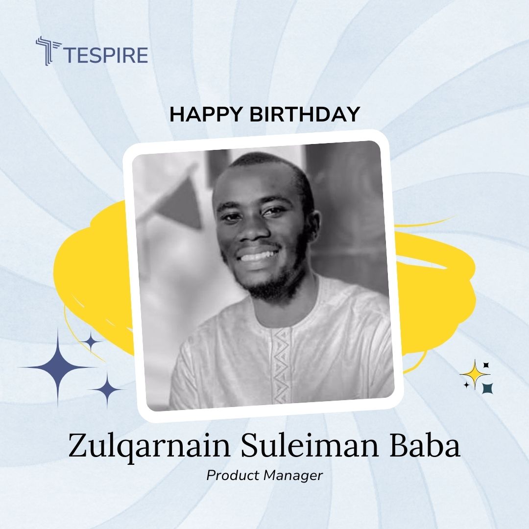 We are celebrating Zulqarnain Suleiman, our Product Manager.

His commitment, dedication, and positive contribution to Tespire's growth are remarkable.

We appreciate your efforts.

Happy Birthday Zulqarnain.

#happybirthday #productmanager #teammember #tespire #edtech