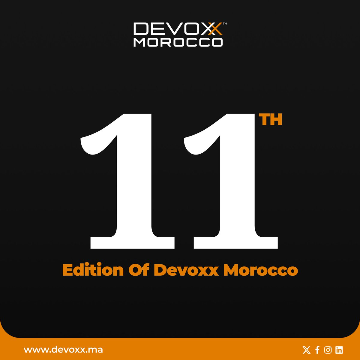 🌟 From the 1st to the 11th, and now on to the 12th! 🌟

It’s been an incredible journey with #DevoxxMA. As we reflect on 11 editions filled with passion, innovation, and growth, we’re excited to step into our 12th chapter. Here's to the memories we’ve created, the community