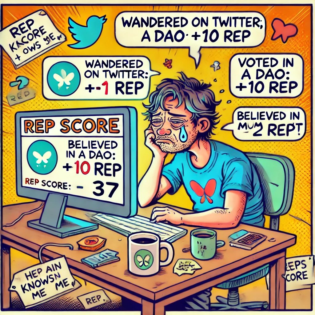 Bir masa başında oturan biri (biraz yorgun, kahve içiyor), ekranında “REP Score: 37” yazıyor.
Gelin gari misafirliğe kahve içmeye🙋🏻‍♂️ <a href="/GiveRep/">GiveRep</a> <a href="/ikadotxyz/">Ika「🦑」</a>