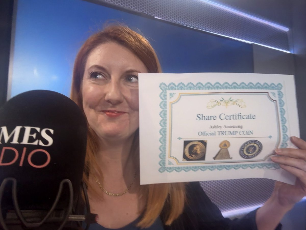 Just signed off on my last ever @TimesRadio Business update! Thank you  @hugorifkind for my funny leaving gift - a $Trump crypto coin. Thanks for  getting me on and bringing business to