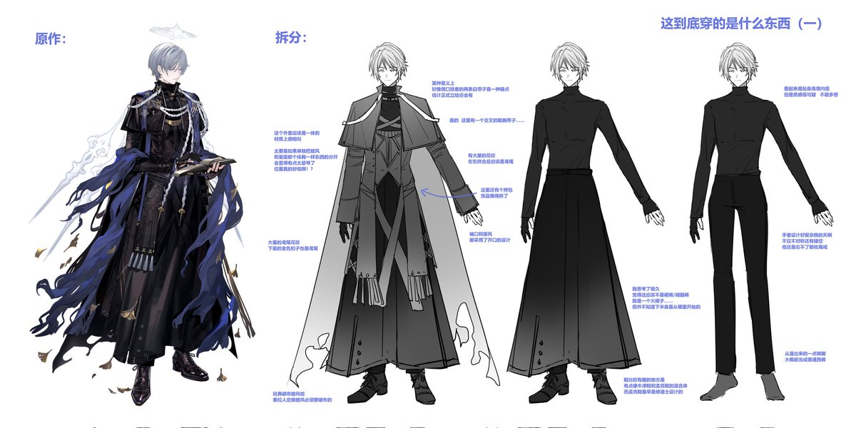 Kryl_Swhitty's tweet image. 为了画图方便做了安多恩的服饰拆分尝试……