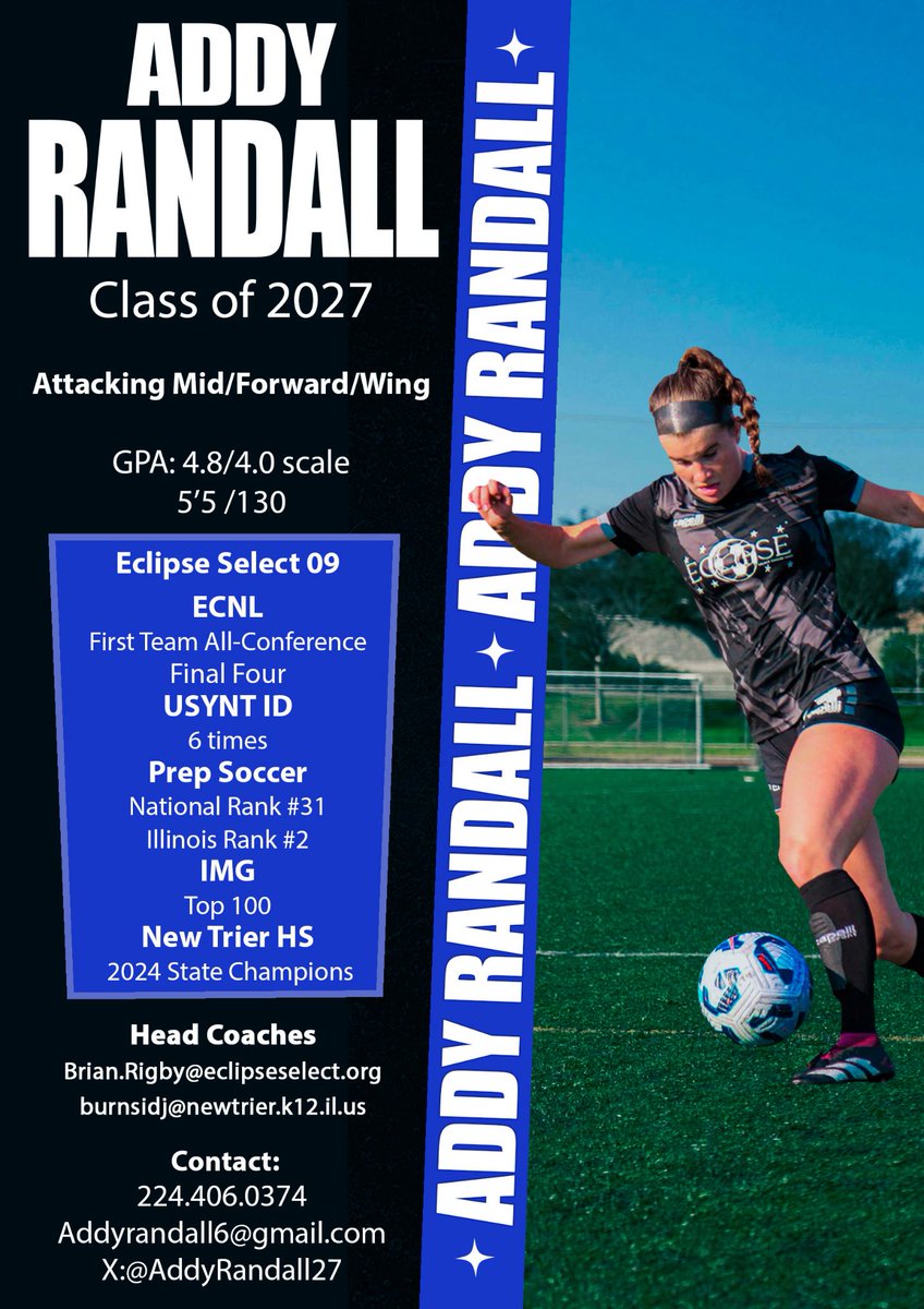 Addy Randall (@addyrandall27) on Twitter photo With less than a month until June 15, I’m excited. <a href="/PrepSoccer/">Prep Soccer ⚽️</a> <a href="/TopDrawerSoccer/">TopDrawerSoccer</a> <a href="/ImYouthSoccer/">ECNL/GA/Recruiting/College Soccer</a> <a href="/ECNLgirls/">ECNL Girls</a> <a href="/EclipseSelectSC/">Eclipse Select SC</a> <a href="/2009EclipseEcnl/">Eclipse Select 2009 ECNL</a> With less than a month until June 15, I’m excited. <a href="/PrepSoccer/">Prep Soccer ⚽️</a> <a href="/TopDrawerSoccer/">TopDrawerSoccer</a> <a href="/ImYouthSoccer/">ECNL/GA/Recruiting/College Soccer</a> <a href="/ECNLgirls/">ECNL Girls</a> <a href="/EclipseSelectSC/">Eclipse Select SC</a> <a href="/2009EclipseEcnl/">Eclipse Select 2009 ECNL</a>