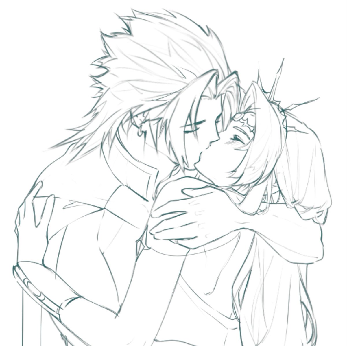 if someone has a ref pic of rosa aerith in this position coz i wanna draw her head piece thing thenk u