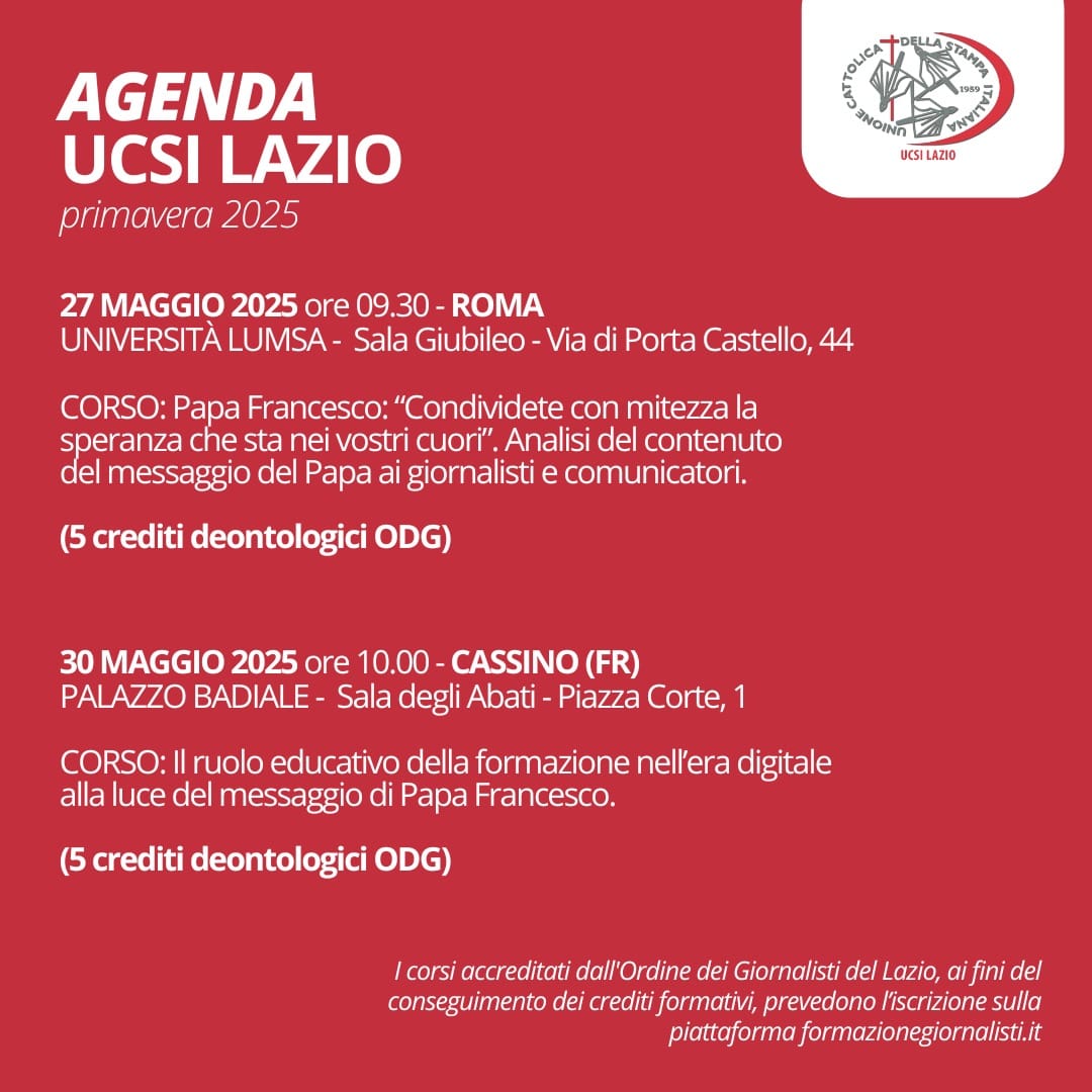 #Roma, alla Lumsa  un corso organizzato dall'#Odg,  <a href="/UcsiLazio/">UCSI Lazio</a>, #WeCa, #Fisc in occasione della Settimana della comunicazione. A conclusione consegna Premio Paoline

radiounavocevicina.it/main/roma-alla…