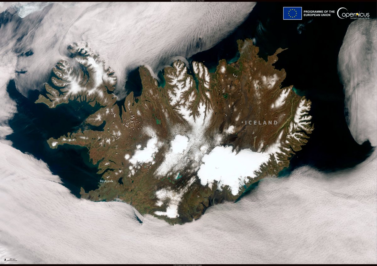 Copernicus EU (@copernicuseu) on Twitter photo A heatwave affected Iceland, setting records. 🌡️🇮🇸 At Egilsstaðir Airport, temperatures hit 26.3°C - the highest ever recorded in May.
This #ImageOfTheDay, captured by a #CopernicusEU #Sentinel3 🛰️ on 16 May 2025, shows Iceland on the record-breaking day. <a href="/EUinICELAND/">ESB á Íslandi / EU in Iceland</a> A heatwave affected Iceland, setting records. 🌡️🇮🇸 At Egilsstaðir Airport, temperatures hit 26.3°C - the highest ever recorded in May.
This #ImageOfTheDay, captured by a #CopernicusEU #Sentinel3 🛰️ on 16 May 2025, shows Iceland on the record-breaking day. <a href="/EUinICELAND/">ESB á Íslandi / EU in Iceland</a>